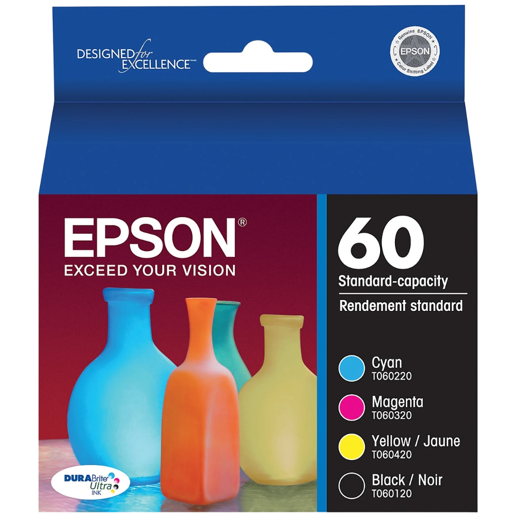New Genuine Epson 60 (4Pack) Ink Cartridges-0