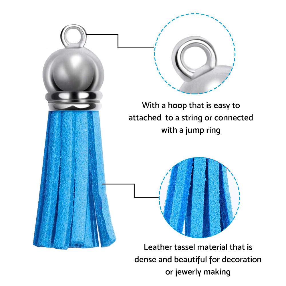 100PCS Leather Tassel Pendants Suitable for Key Chain Jewelry Making-0
