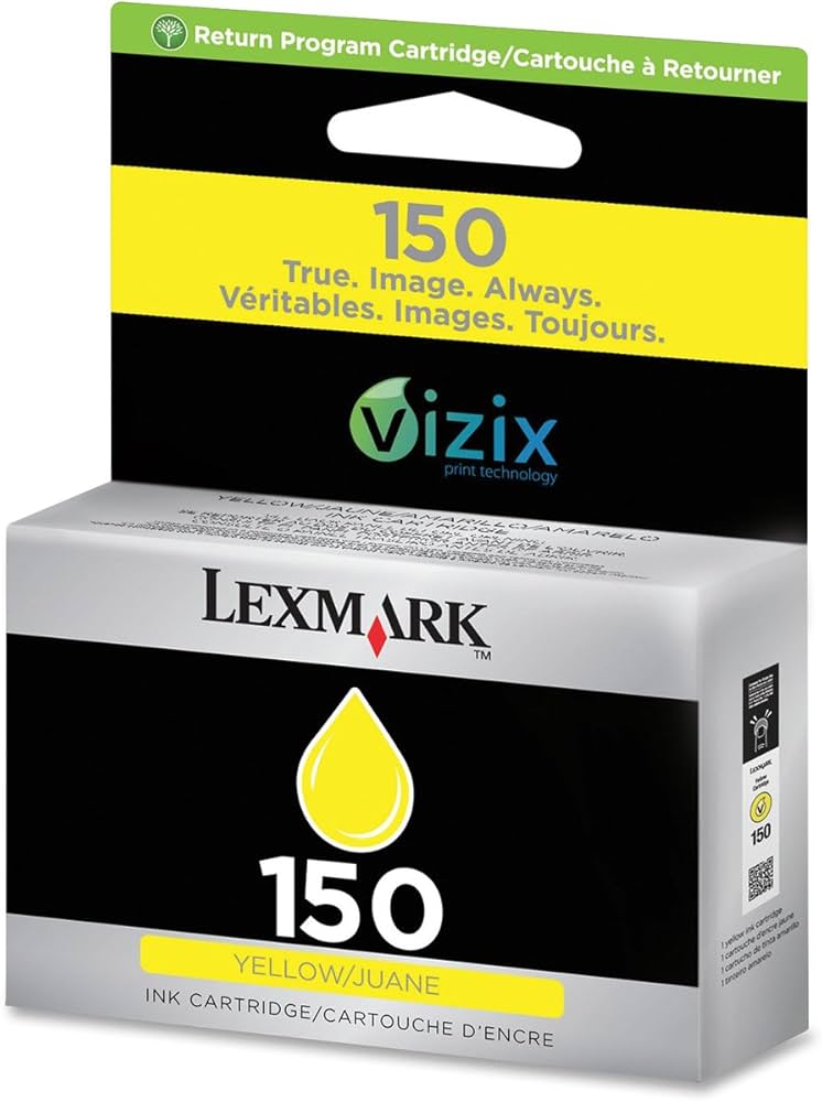 Genuine Lexmark 150 Standard Yield Yellow Inkjet Cartridge, 14N1610-0