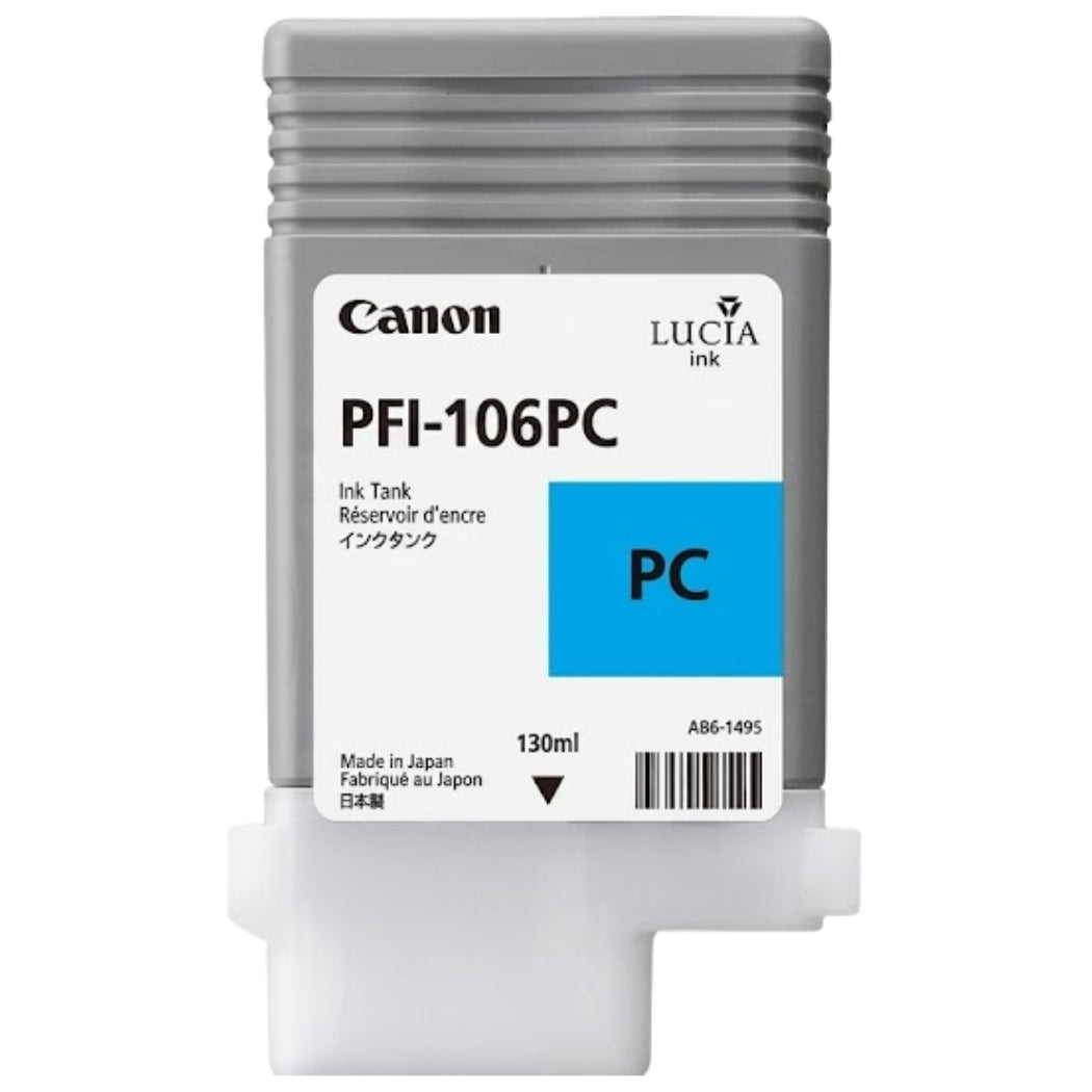 Original Canon PFI-106 Standard Yield Photo Cyan Ink Cartridge, 6625B004AA-0