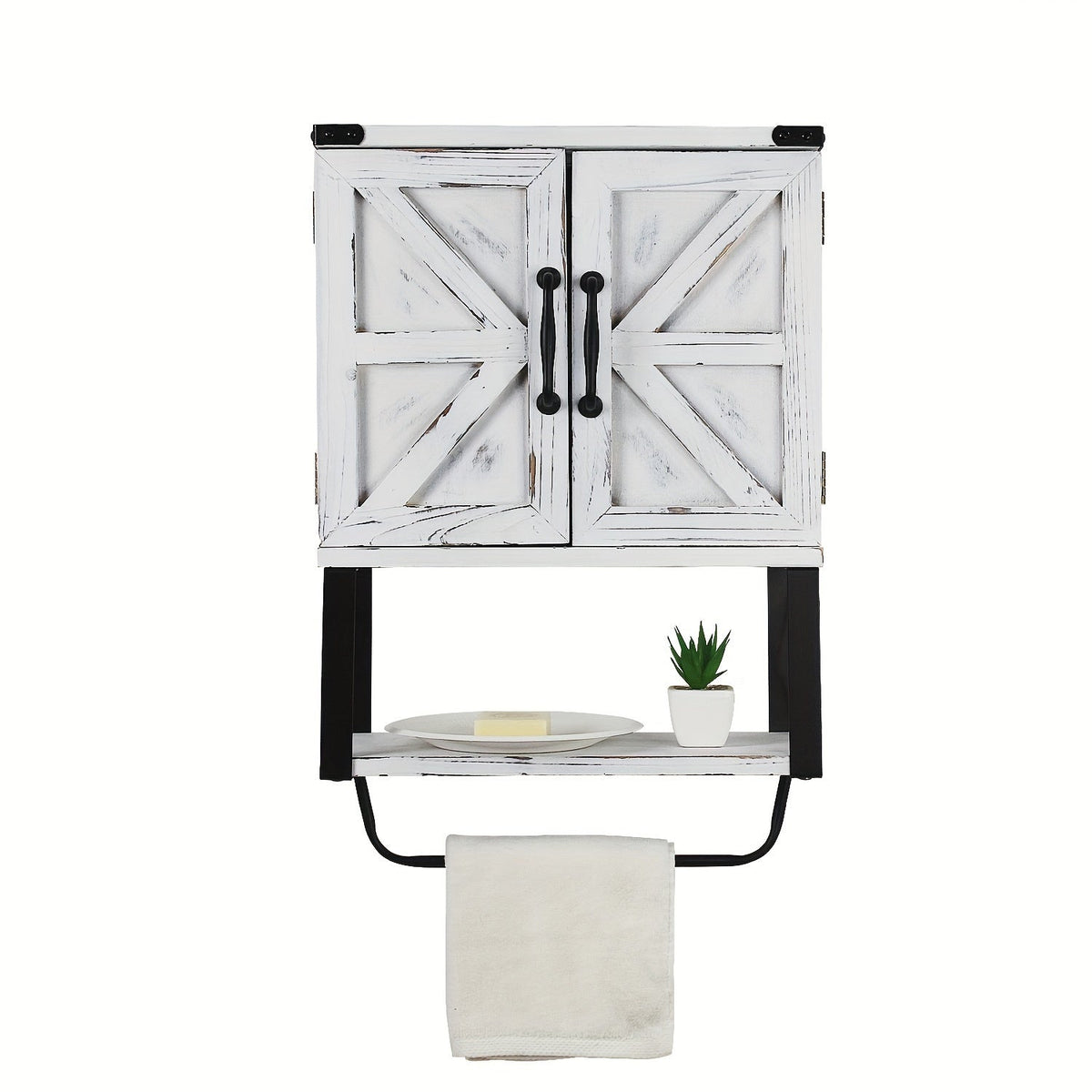 Wall Bathroom Cabinet with Towel Shelf-0