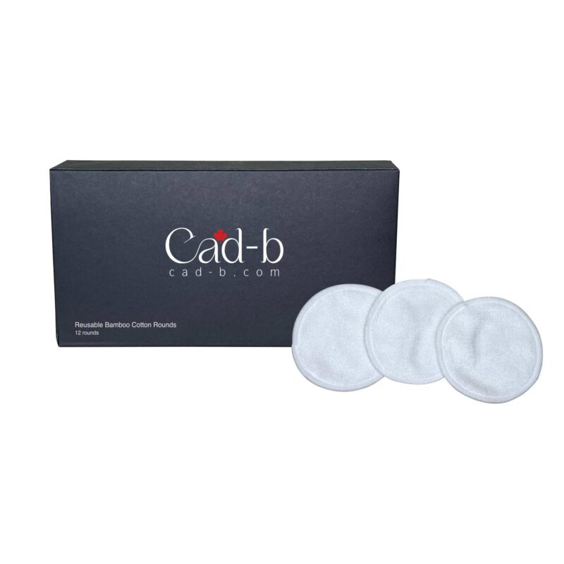 Reusable Bamboo Cotton Rounds - Eco-Friendly Makeup Remover Pads (12 Pack) | Organic, Washable, Biodegradable | CAD B | CTP