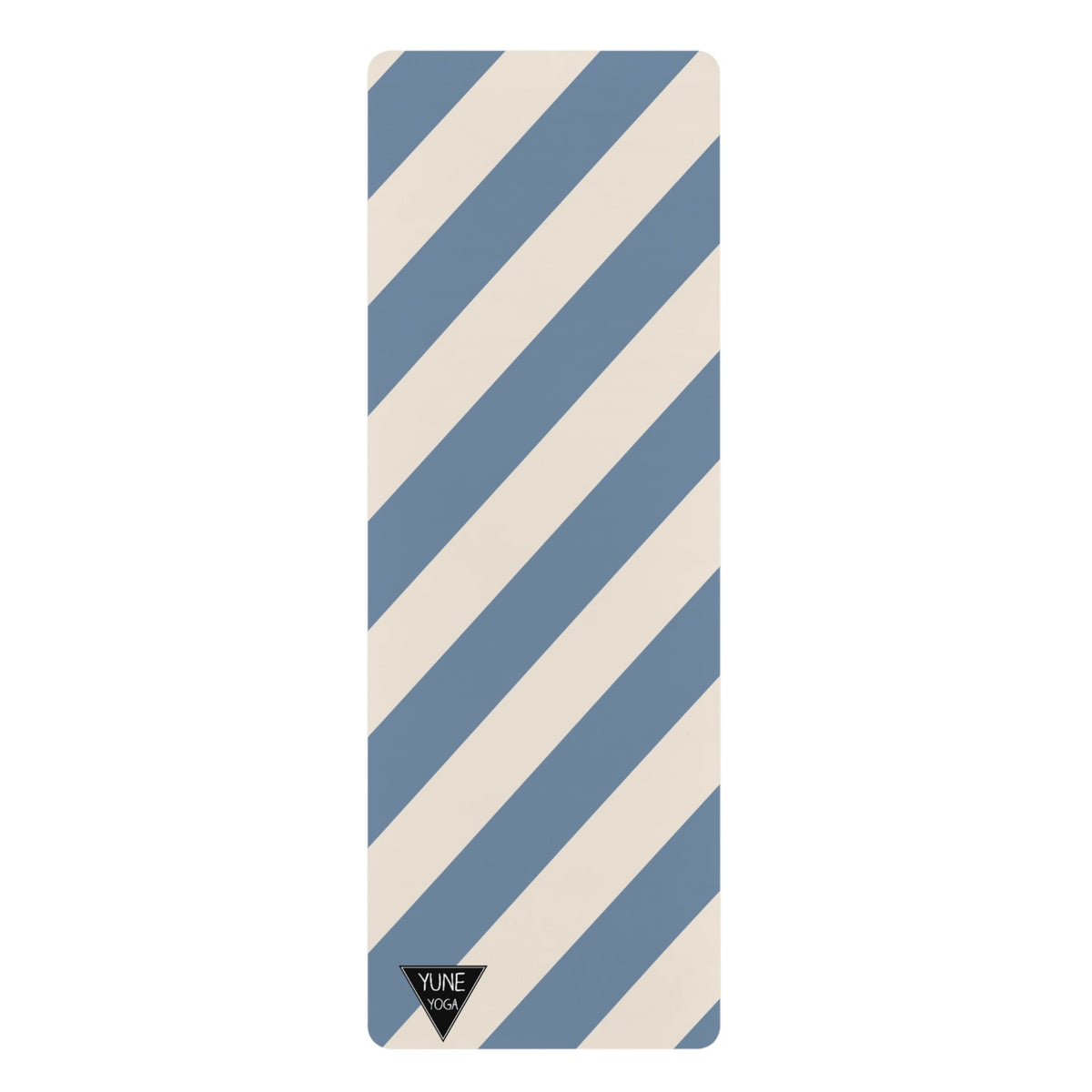 Stripe Pattern Blue Natural Rubber Yoga Mat-0
