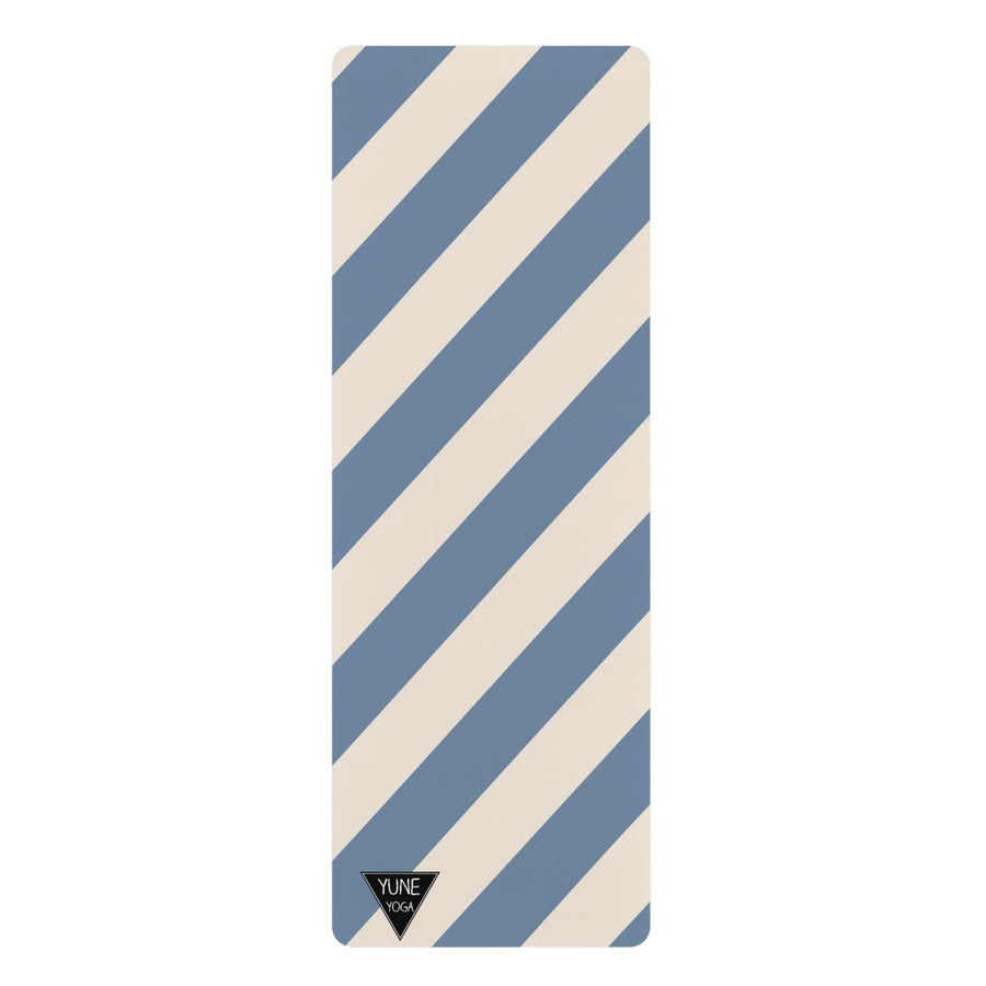 Stripe Pattern Blue Natural Rubber Yoga Mat