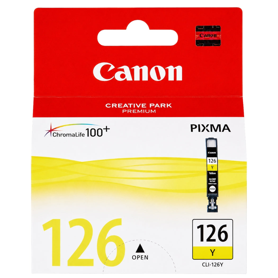 Original Canon CLI-126 Standard Yield Yellow Ink Cartridge, 4564B001-0