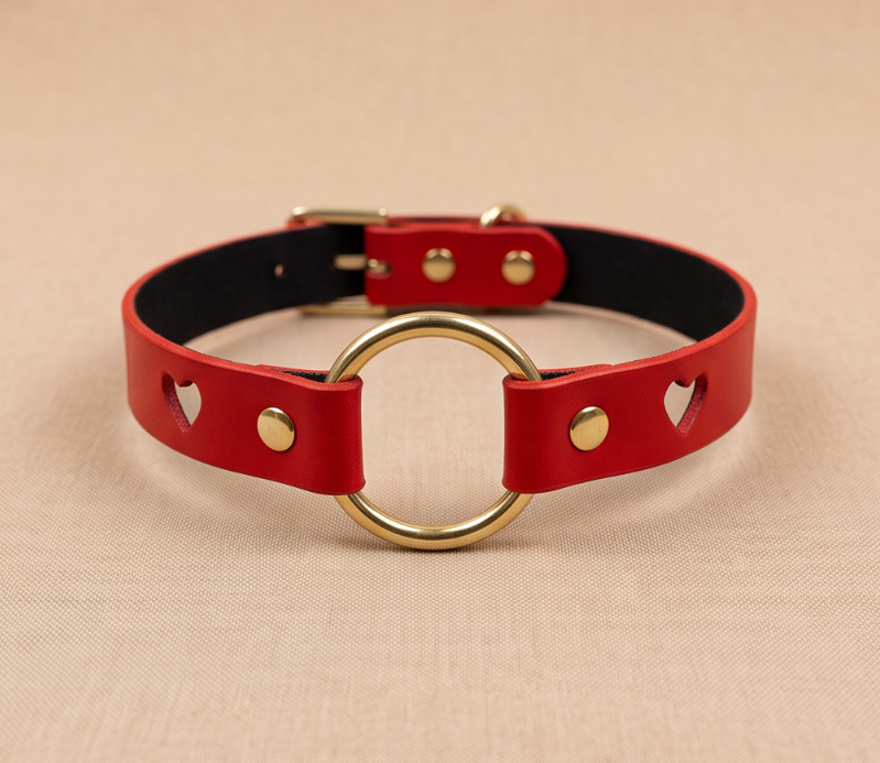 Personalized Leather O Ring Choker-0