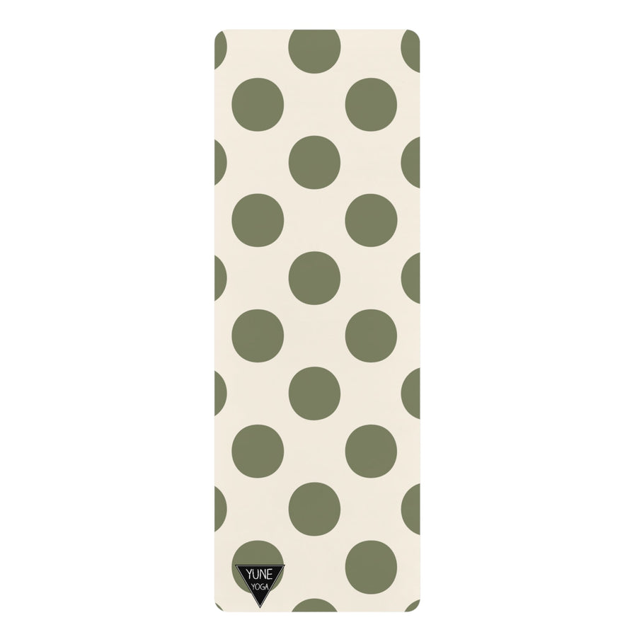 Polka Dot Pattern Green Natural Rubber Yoga Mat