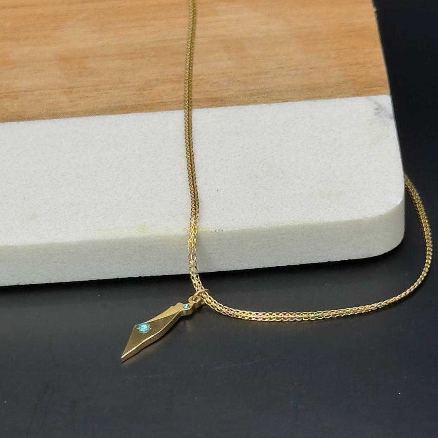 Map of Israel Pendant Necklace with Crystal Accent