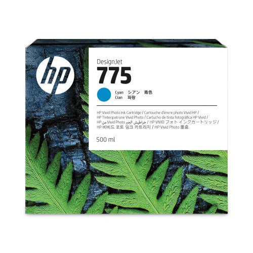 Original HP 775 Standard Yield Cyan (500ml) Ink Cartridge, 1XB17A-0