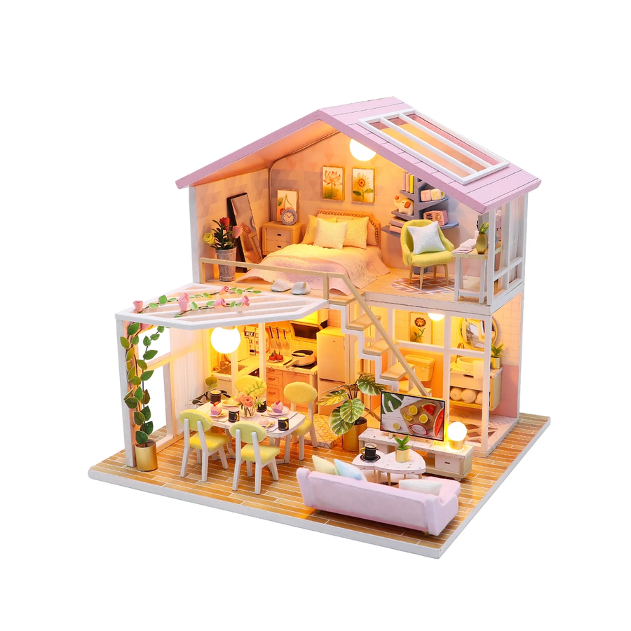 Miniature Wizardi Roombox Kit - Cute Villa Dollhouse Kit