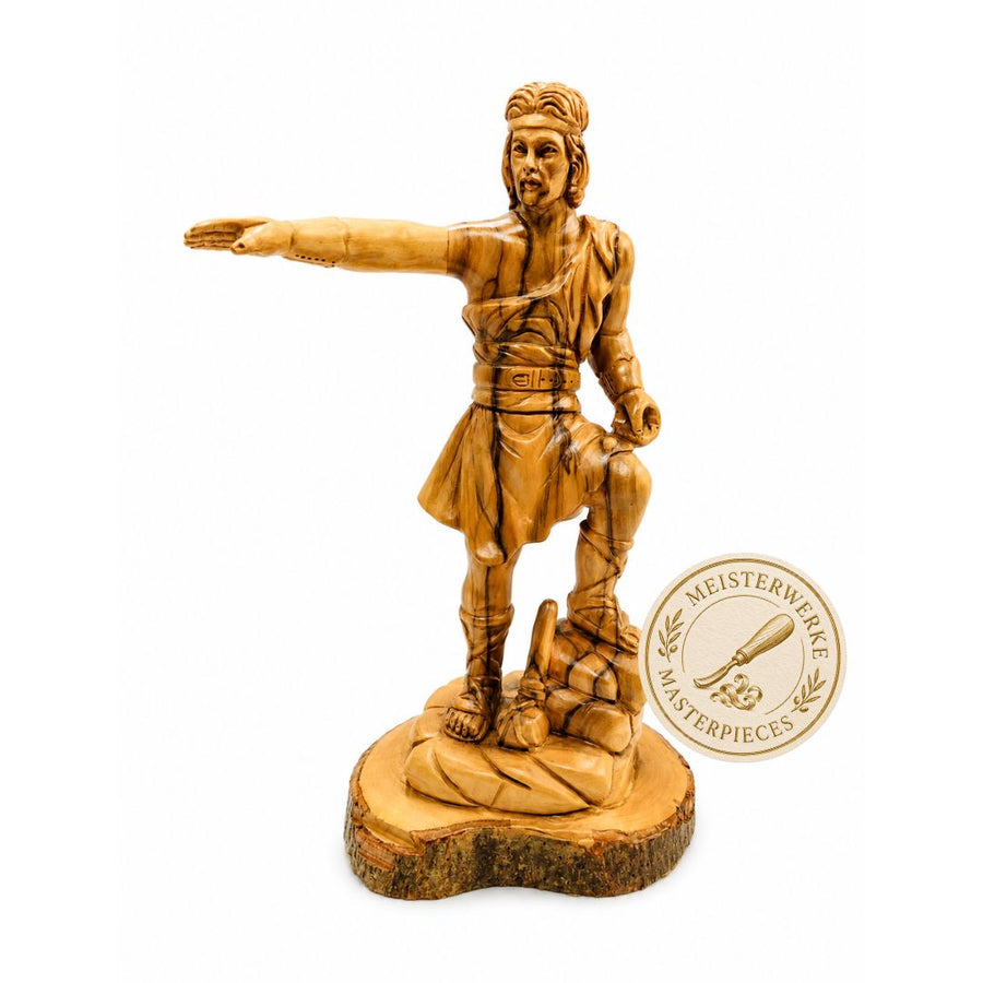 Captain Moroni Statue – Handcrafted Olive Wood Figure from Bethlehem