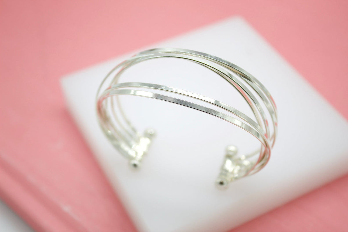 18K Rhodium Filled Wrist Cuff Bangle-0
