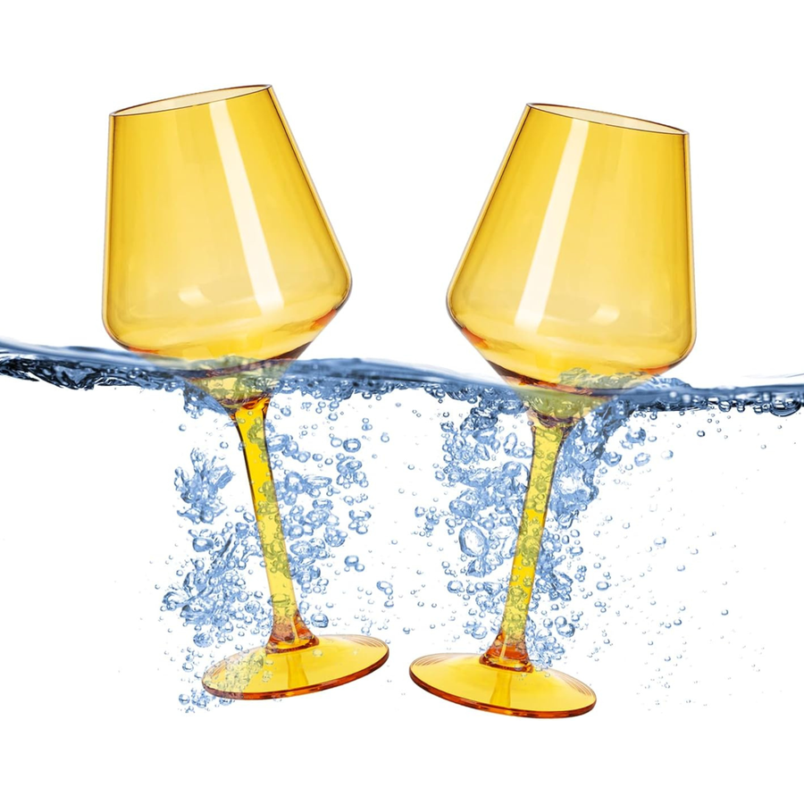 Acrylic Colored Wine Glasses 2 Set Shatterproof Tritan Drinkware