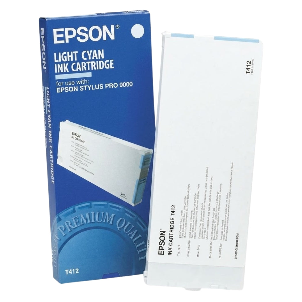 Genuine Epson T412 220ml Standard Yield Light Cyan Ink Cartridge, T412011-0