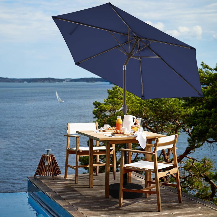 Navy 7.5 Ft Outdoor Canvas Patio Umbrella For Patios