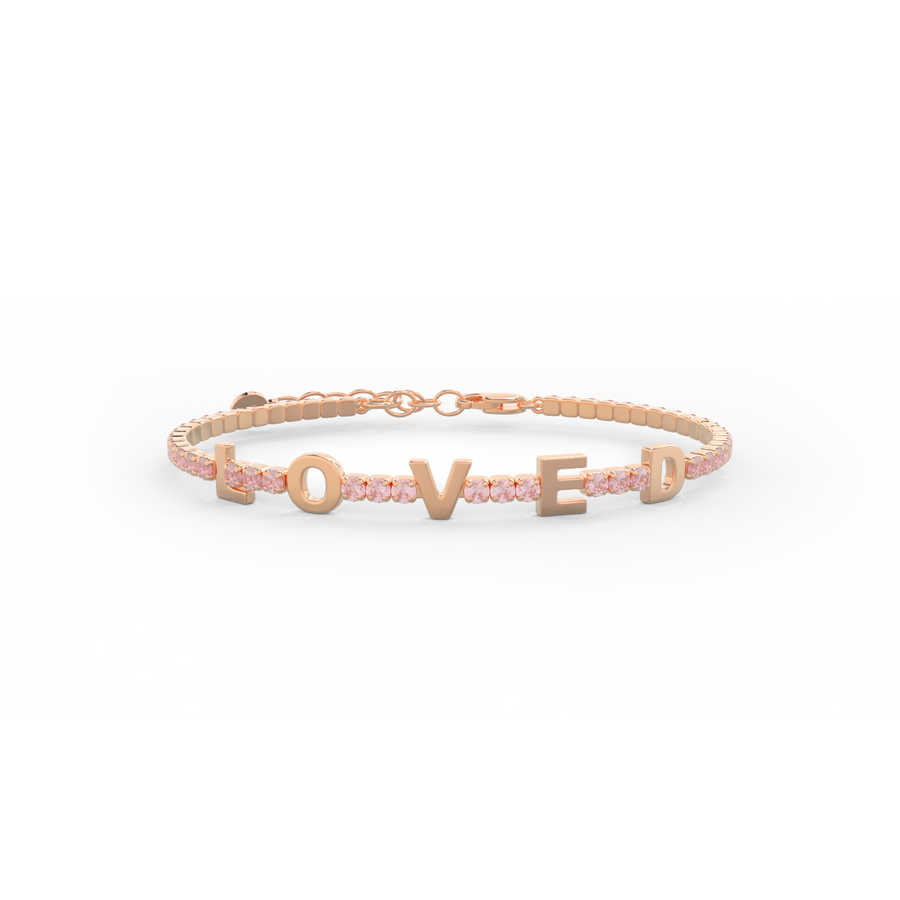 Morganite Birthstone Tennis Bracelet 18K Rose Gold