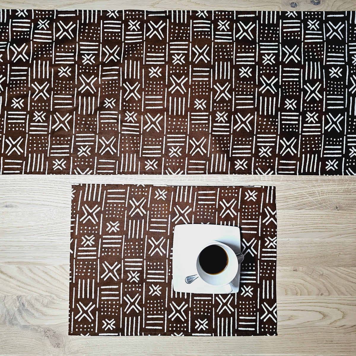 Table Runner and Set of 4 Placemats | 100% Cotton African Print Fabric — 10811166687571