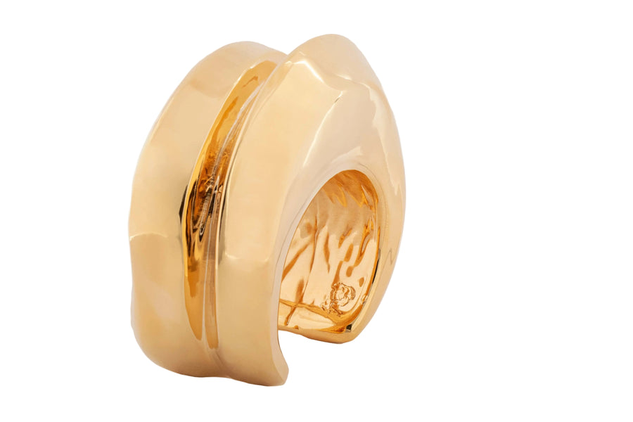 Isa Sculptural Gold Cuff Bracelet