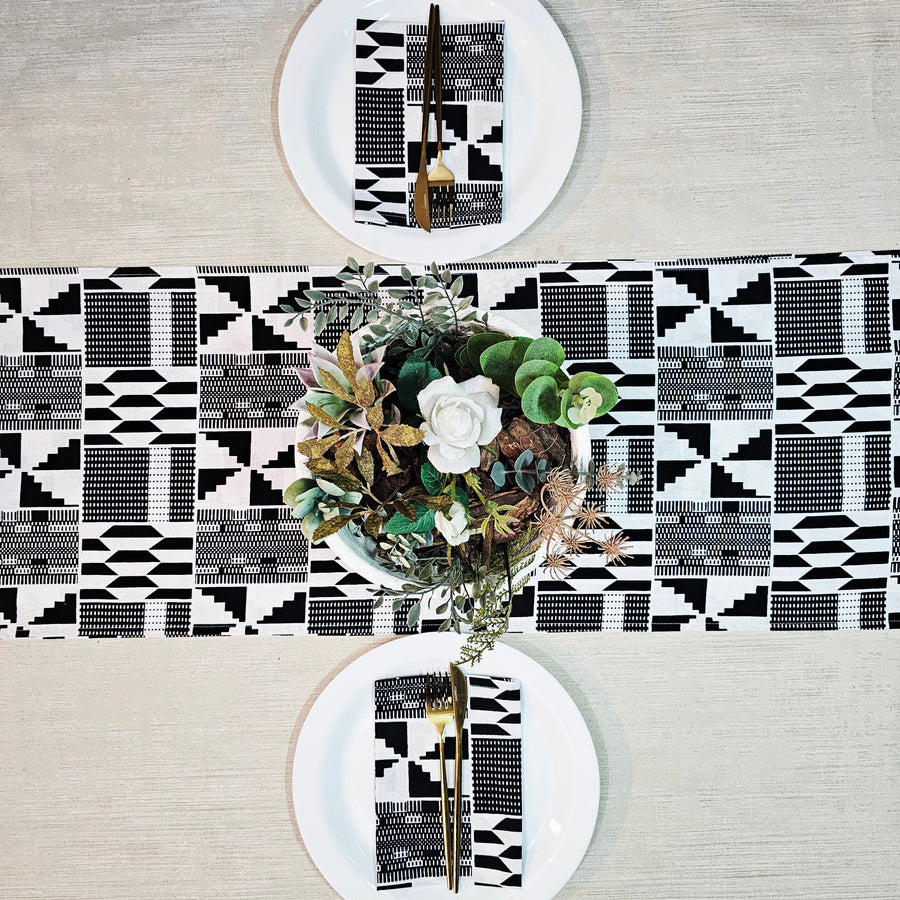 Table Runner and Set of 8 Napkins |  100% Cotton African Print Fabric