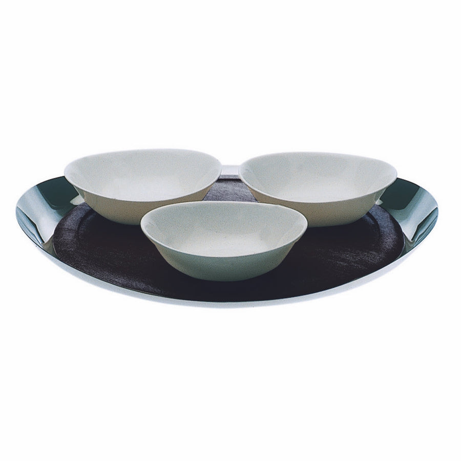 Mepra Due Serving Tray with Wood Insert and Three Bowls