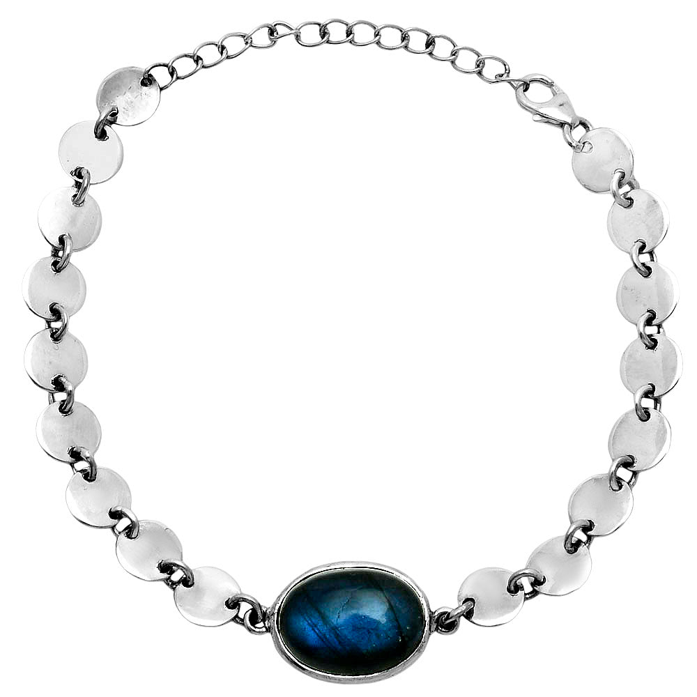Premium Blue Fire Labradorite - Madagascar Bracelet B-1044 24-EB10110-1