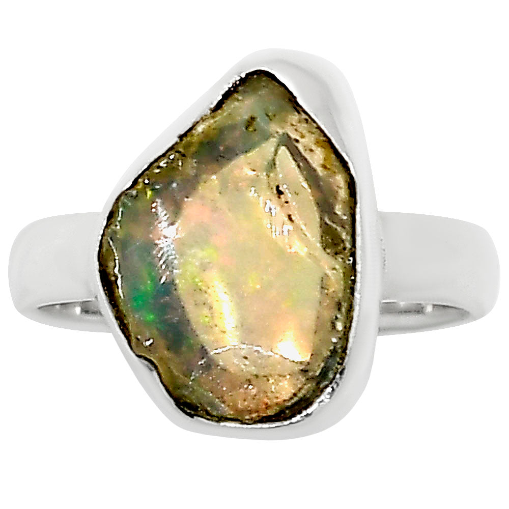 Ethiopian Opal Rough Ring size-5 R-1001 25-ER15979-0