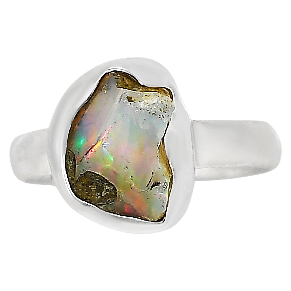 Ethiopian Opal Rough Ring size-6 R-1001 25-ER16152-0
