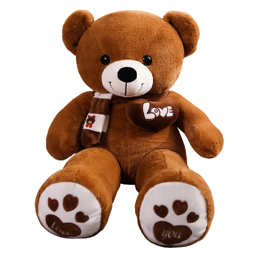 Huge 100cm Brown Giant Teddy Bear Toys Stuffed Animals Soft Plush Cotton Scarf Bear Hold Pillow Doll-0