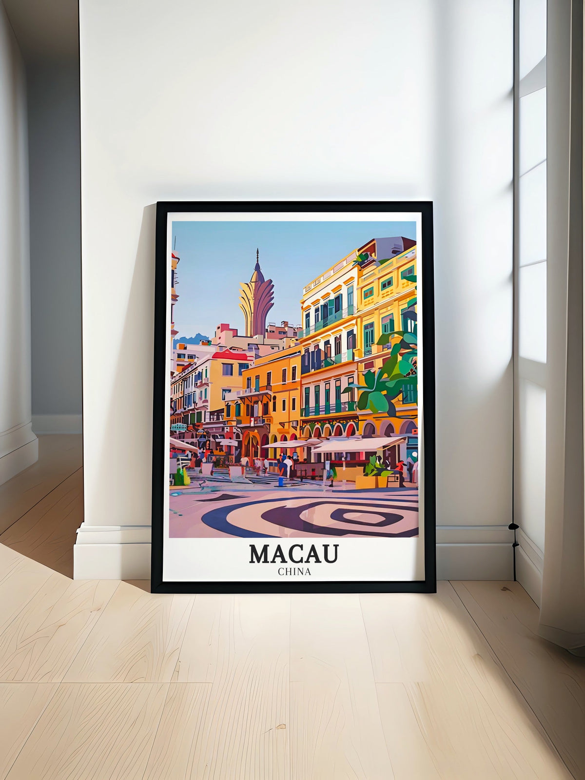 Macau Travel Print - Macau Travel Art - Senado Square Wall Art - Sé Poster Print - Macau Travel Poster - China Living Room Decor-0