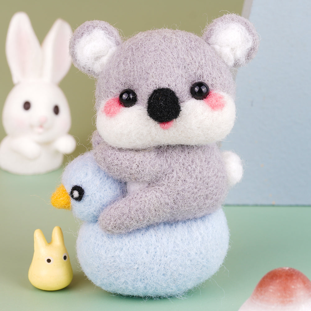 Koala Needle Felting Kit. Wizardi DIY Wool Craft Kit F07N8-W284-0