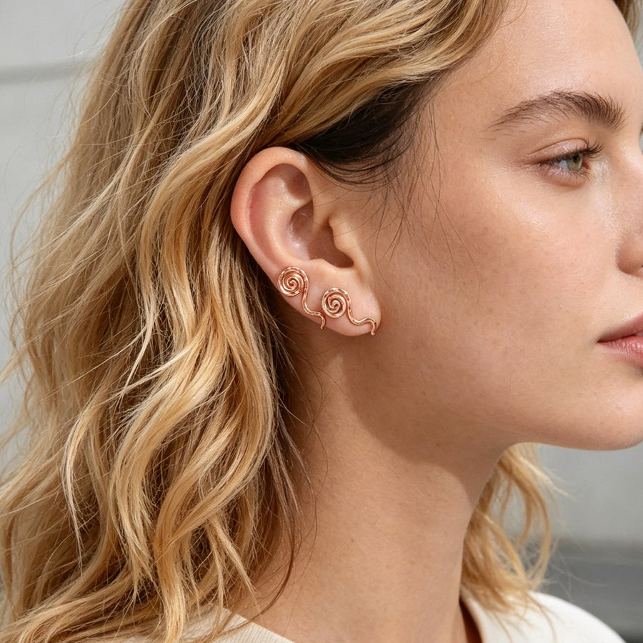 Rose Gold-Tone Spiral Ear Cuffs, 2-Piece Set