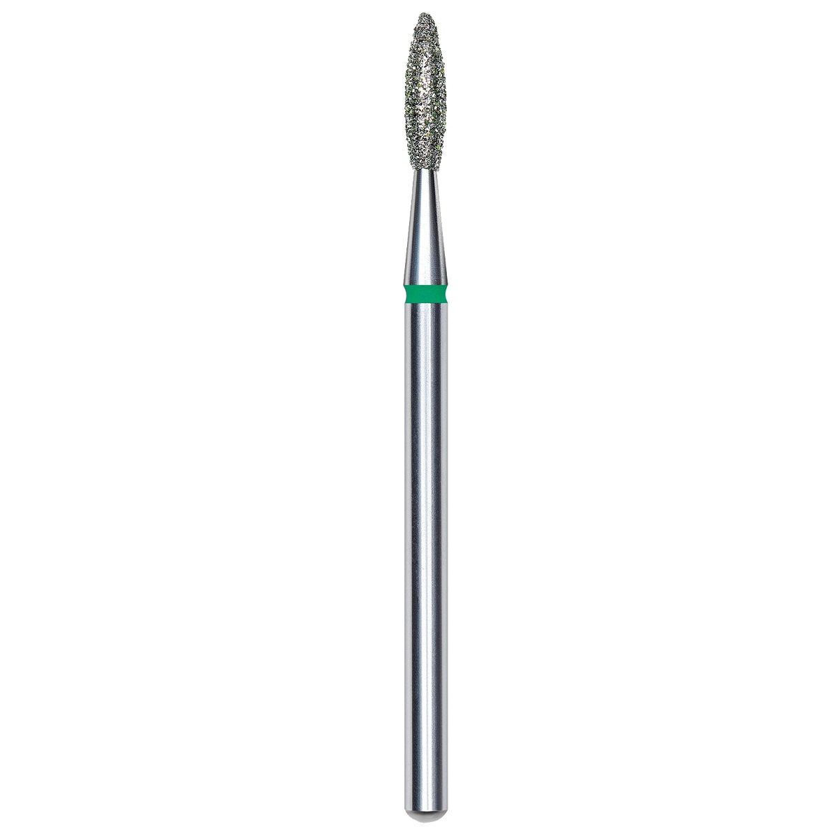 DIAMOND NAIL DRILL BIT, "FLAME", GREEN, HEAD DIAMETER 2.1/8MM (FA10G021/8) - STALEKS™-0