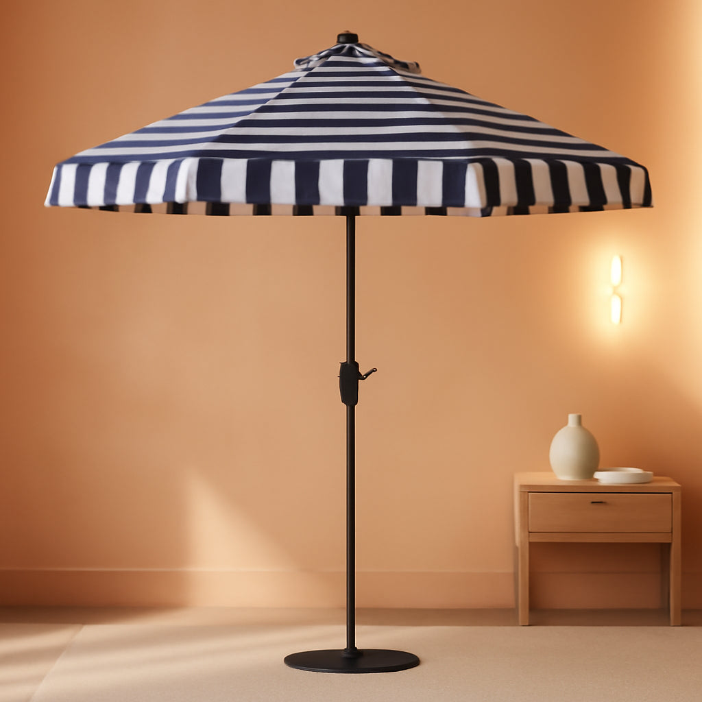 Safavieh Mediterranean Nine Foot Navy Patio Umbrella-0