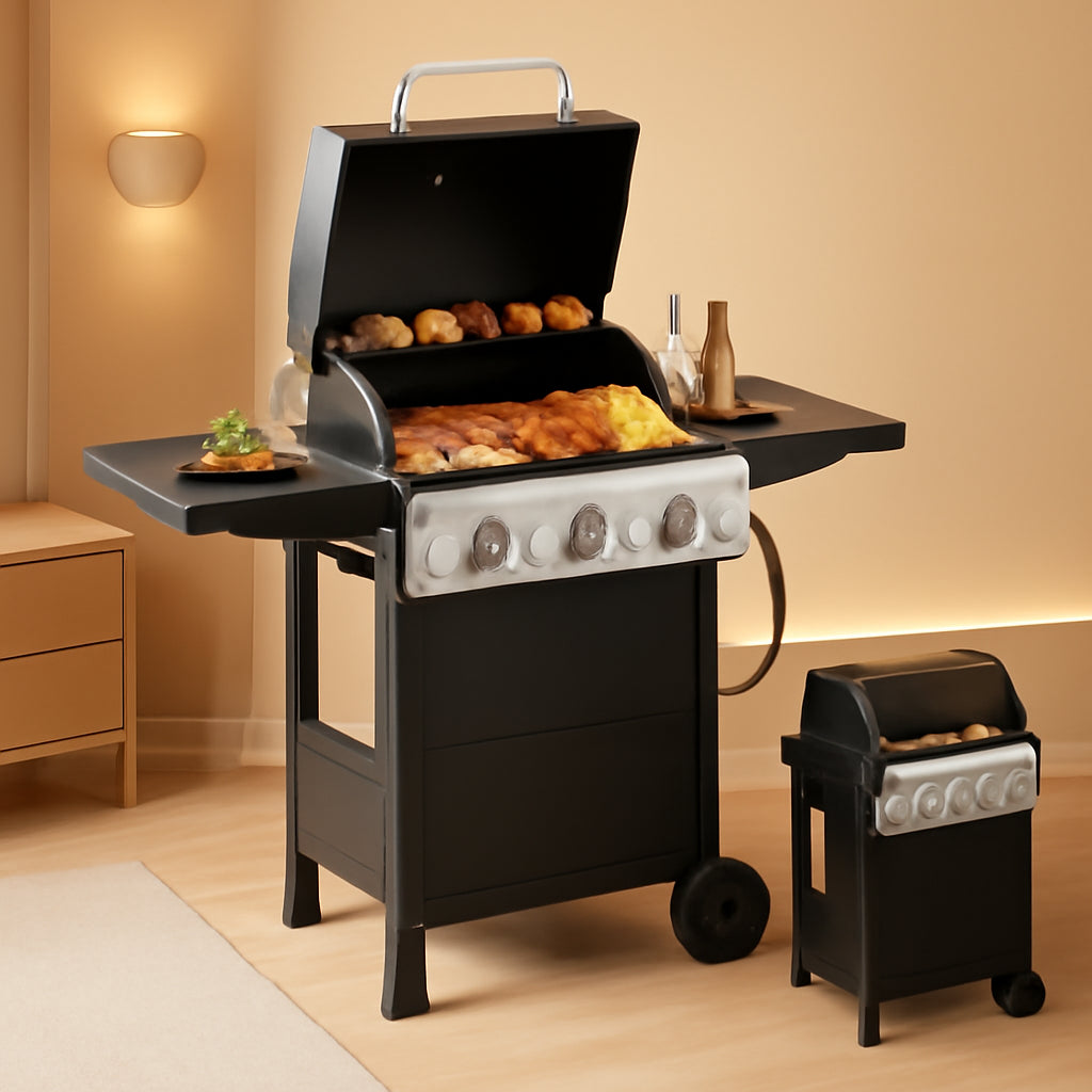 Three Burner Portable Propane Grill Weather Resistant BTU-0