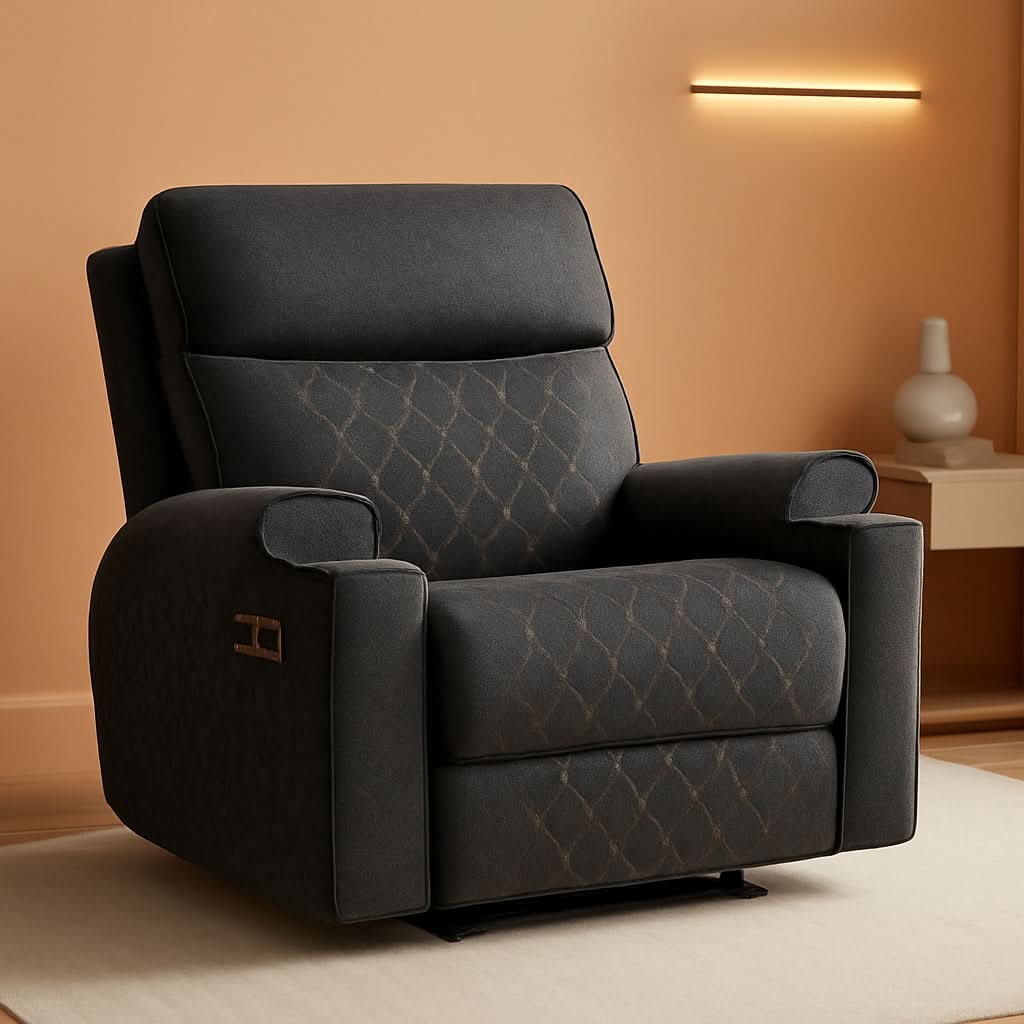 Electric Recliner Chair With Soft Fabric And Cup Holders-0