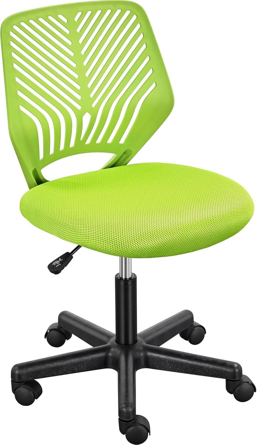 Kids Desk Chair Green Swivel Task Chair With Lumbar Support-0