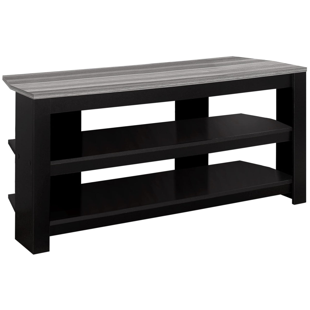 42" Black and Gray Open Shelving TV Stand-10