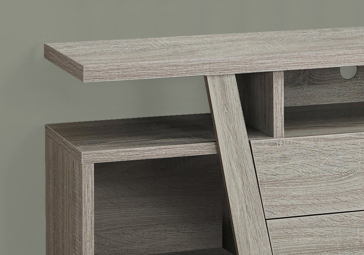 60" Deep Taupe Open Shelving TV Stand-0