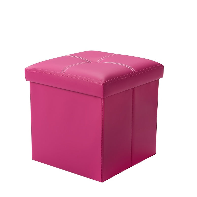 Leather Ottoman with Storage & Foam Seat-0