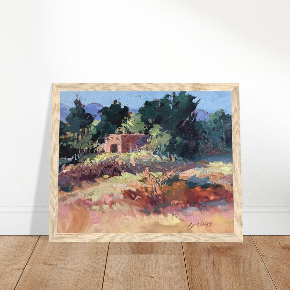 'Honor Heights’ New Mexico Landscape | 8x10 Wooden Framed Art Print | Original Artwork by American Artist Barbara Cleary-0