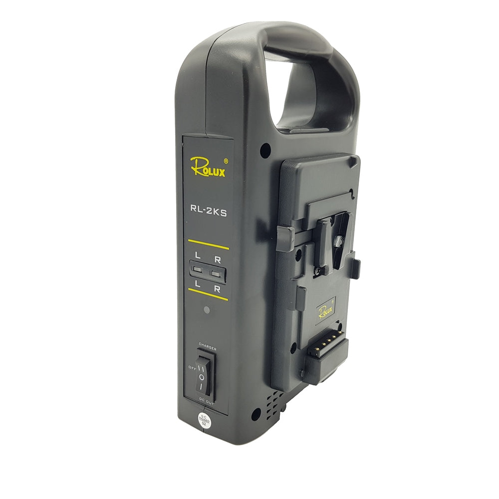 Rolux dual battery charger rl-2ks for v-mount battery-0