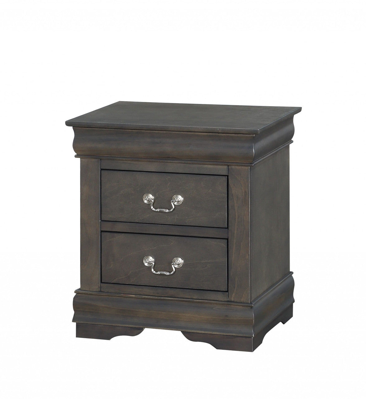24" Gray Two Drawers Nightstand-0
