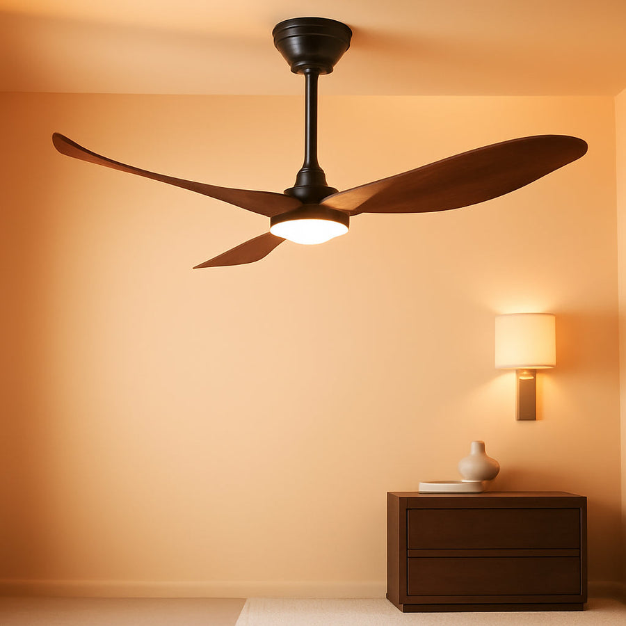 52 Inch Walnut Weather Resistant Ceiling Fan Remote Control
