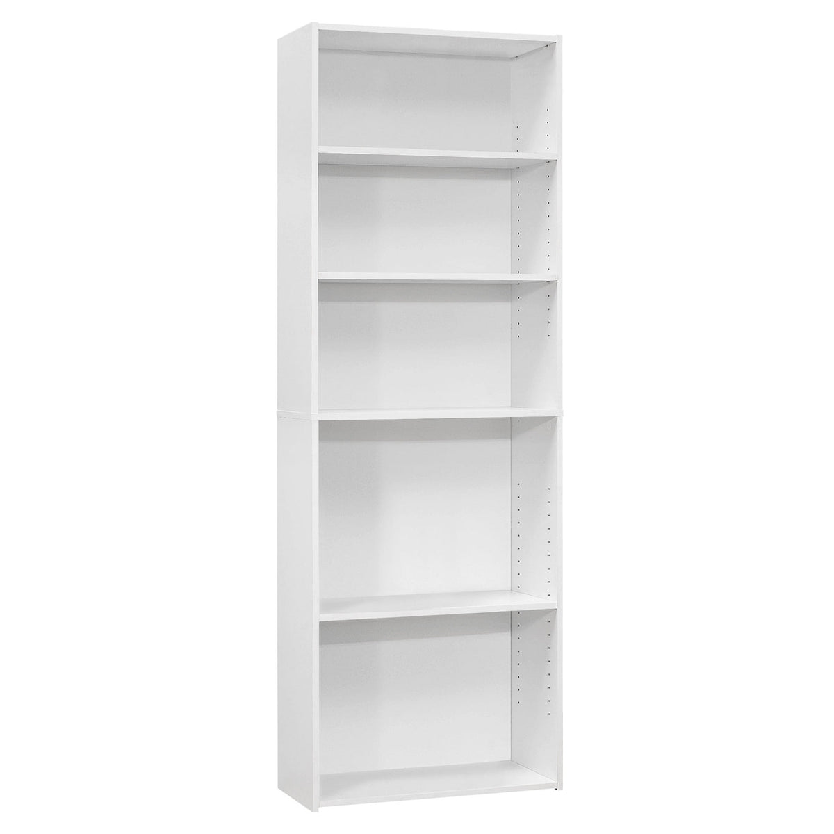 71" White Wood Adjustable Bookcase-0