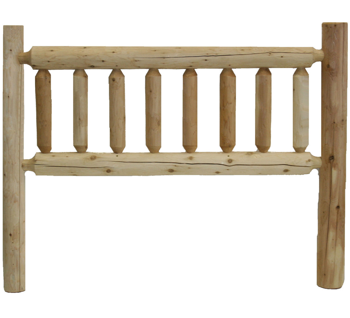 Natural Vintage Brown Finish Cedar Log Queen Headboard-0