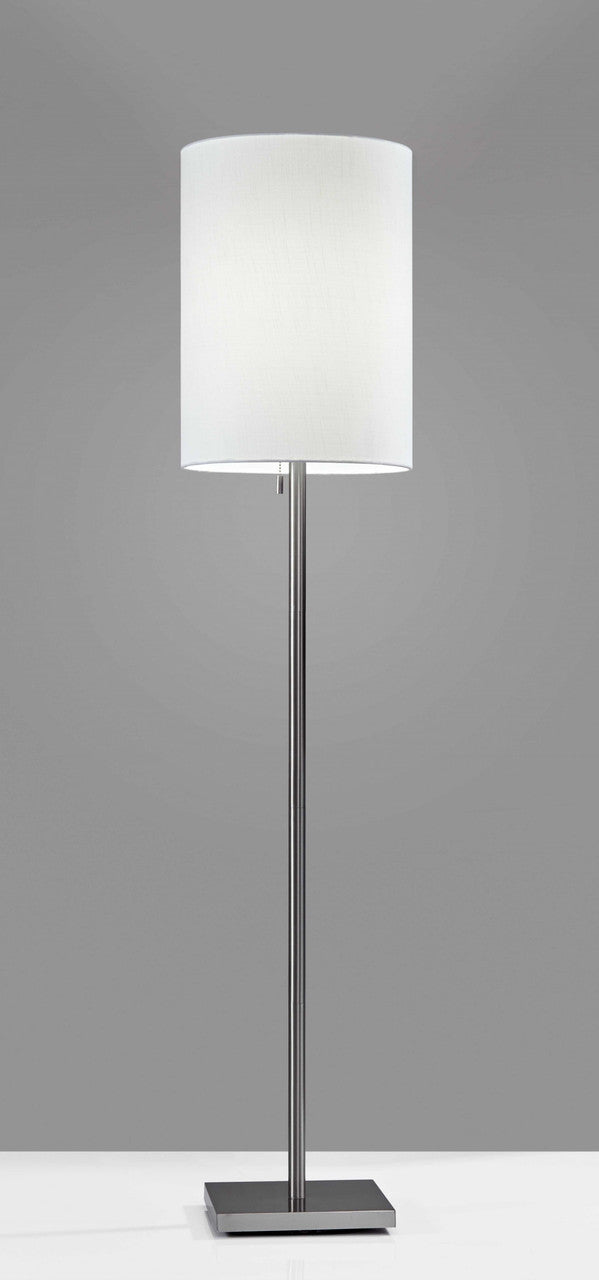 Floor Lamp Classic Silhouette Brushed Steel Metal-0