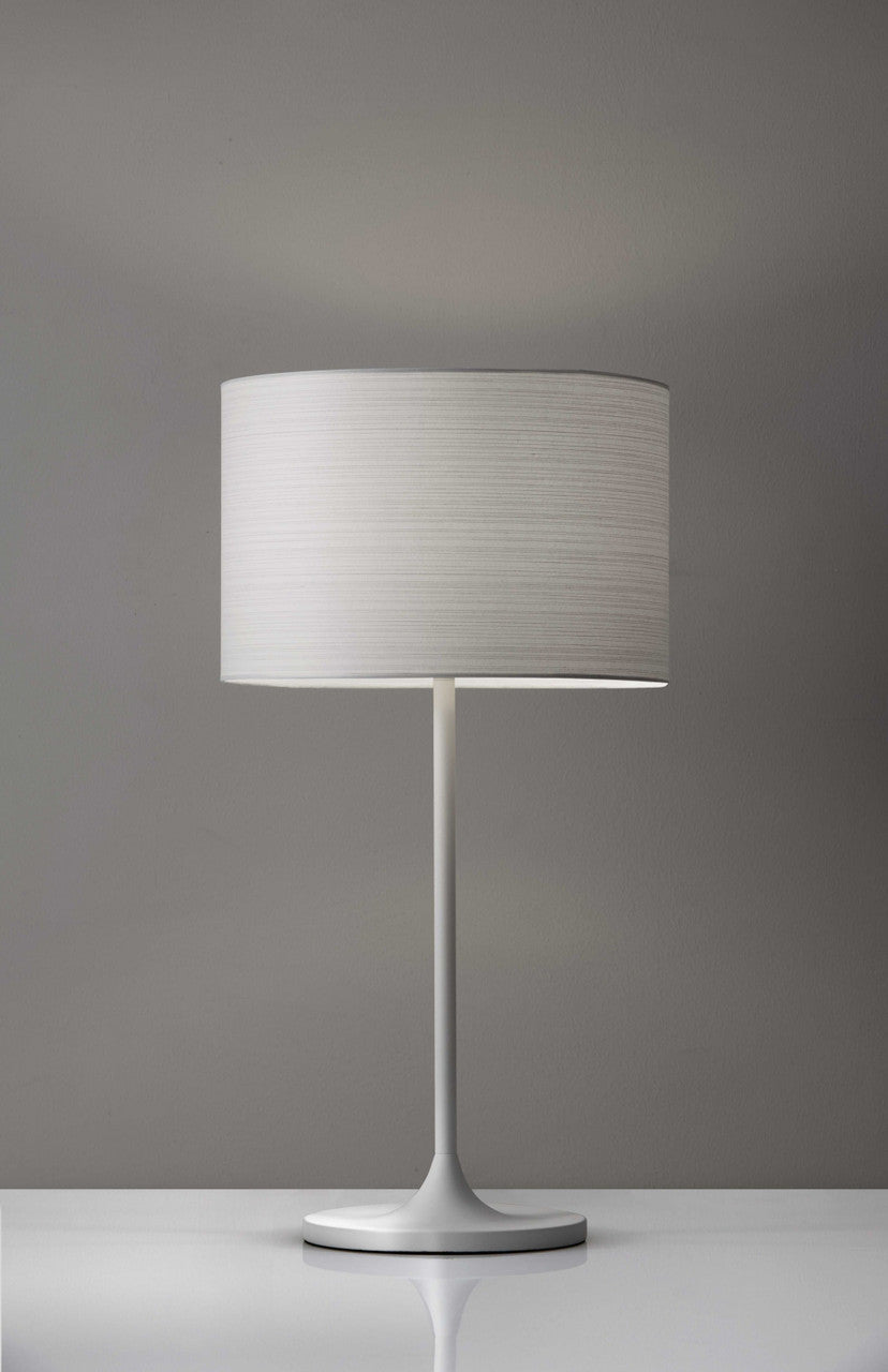 White On White Metal Table Lamp-0