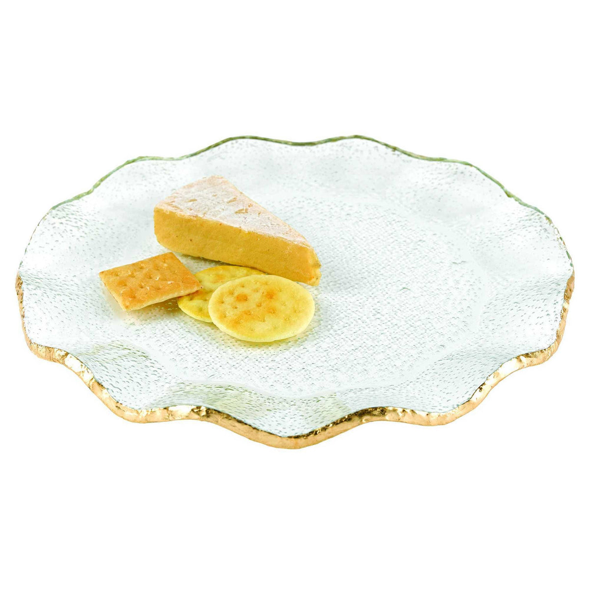 13 Mouth Blown Wavy Edge Gold Leaf Platter Or Charger-0