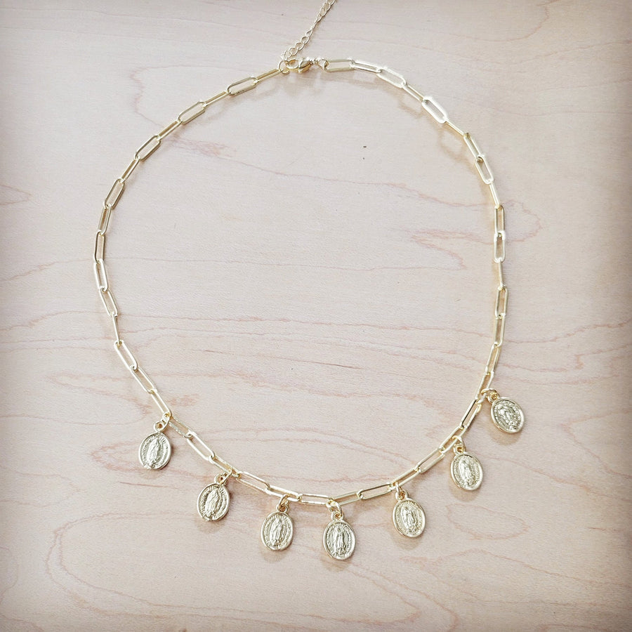 18K Gold-Plated Coin Pendant Necklace
