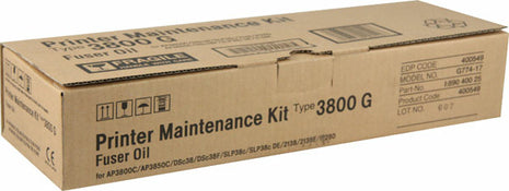 Original Ricoh Type 3800G Fuser Oil Bottle Printer Maintenance Kit, 400549-0